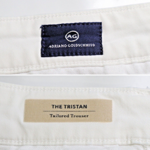 AG Adriano Goldschmied Size 26 Tristan Tailored Trouser Stretch White - Picture 10 of 12
